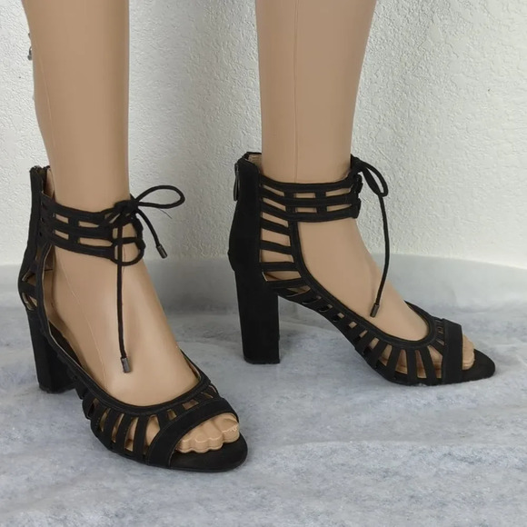 Franco Sarto Shoes - Franco Sarto Ankle Tie Sandals With Chunky High Heels The "Ernie"